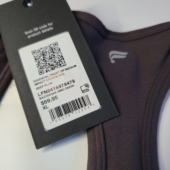 Fabletics Essential Front Zip Sports Bra XL – Deep Plum – Brand New w/ Tag - Picture 2 of 5